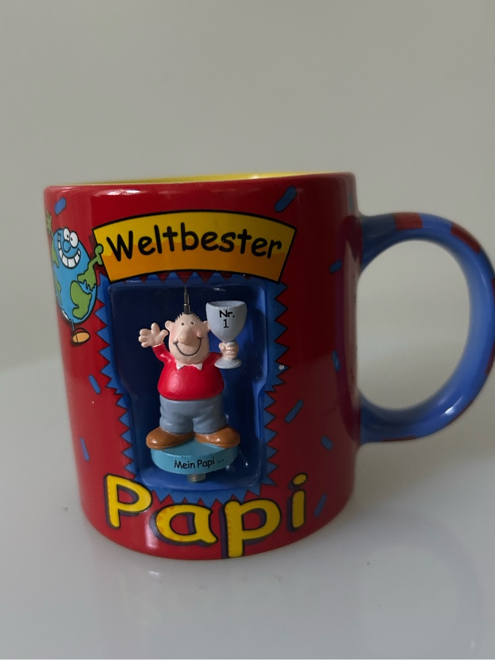 Vintage Germany Weltbester 3D Rotating Papi in Red Novelty Mug, Collectible